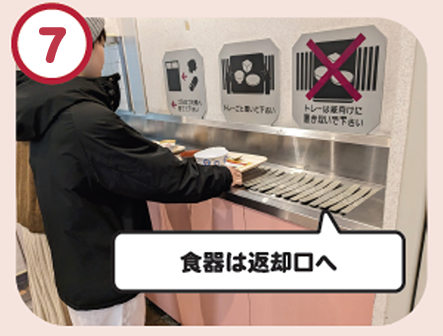 食器は返却口へ